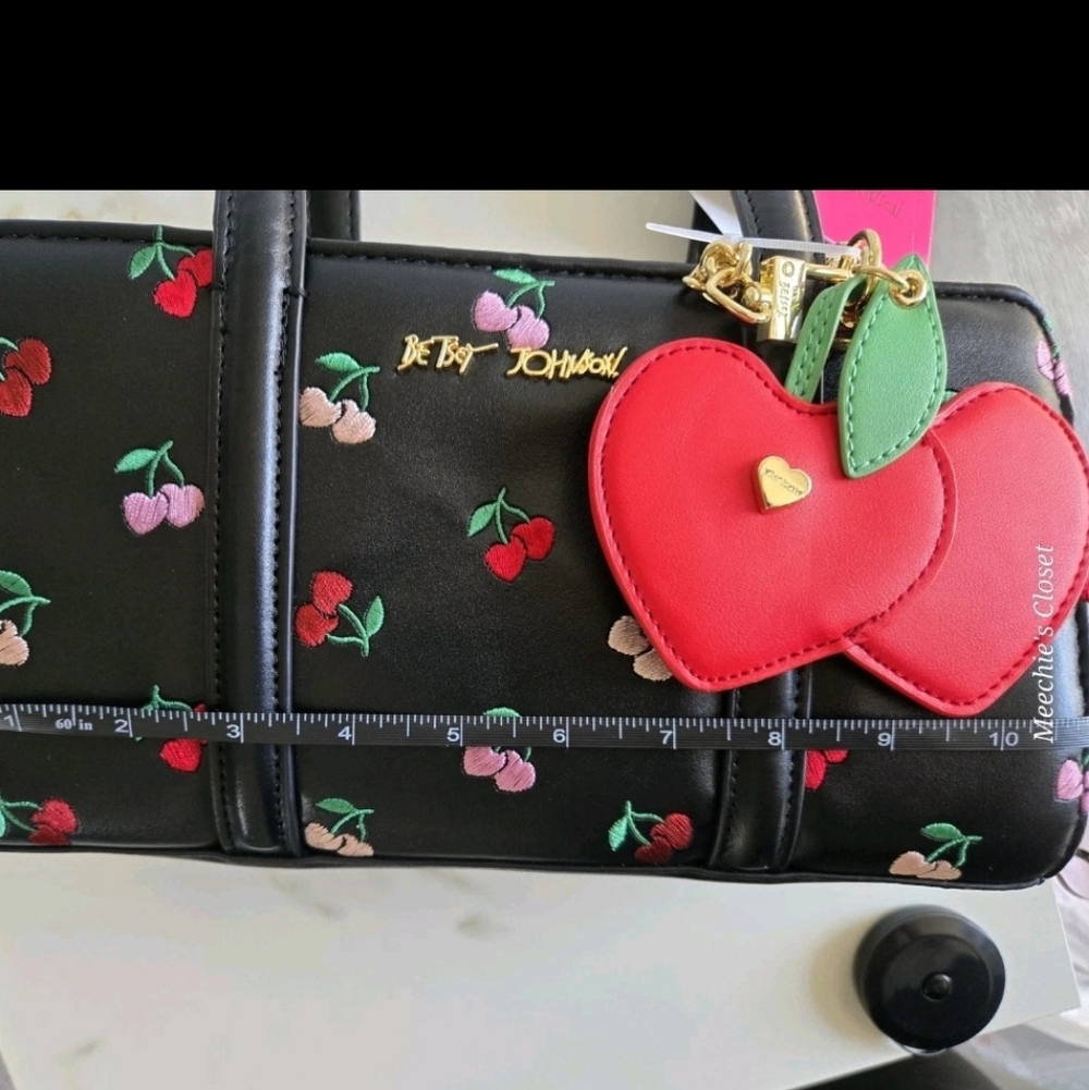 Betsey Johnson Red Cherry Charm Shoulder Bag NWT | Be Mine - Picture 12 of 15